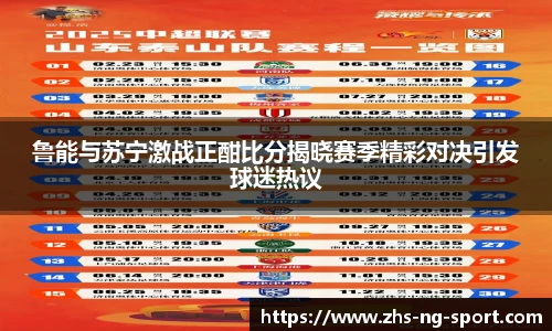 鲁能与苏宁激战正酣比分揭晓赛季精彩对决引发球迷热议
